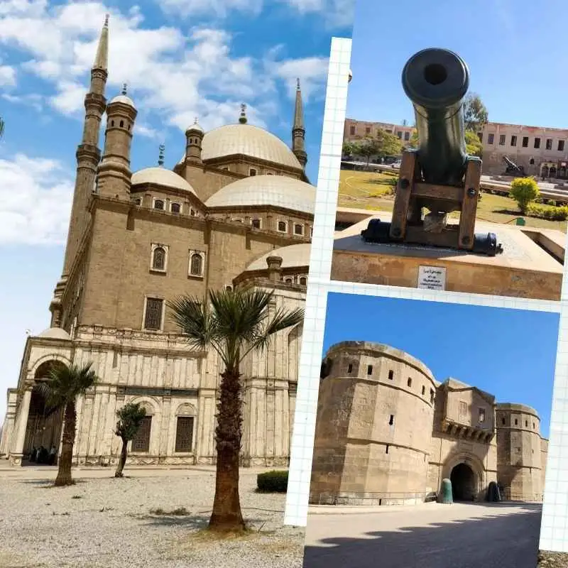 The interior architecture of the historic Citadel of Saladin in the heritage district of Old Cairo.
